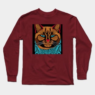 Cat's Eyes Match Fancy Scarf Long Sleeve T-Shirt